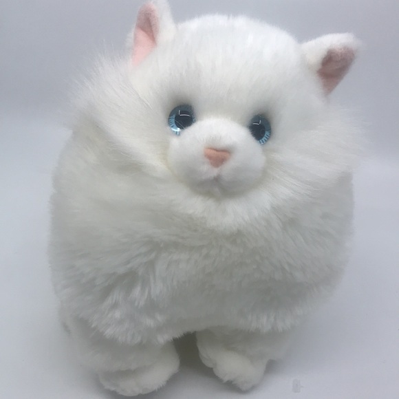 White Fluffy Blue Eyed Cat Stuffes Animal From Aurora World Inc. - Picture 2 of 6